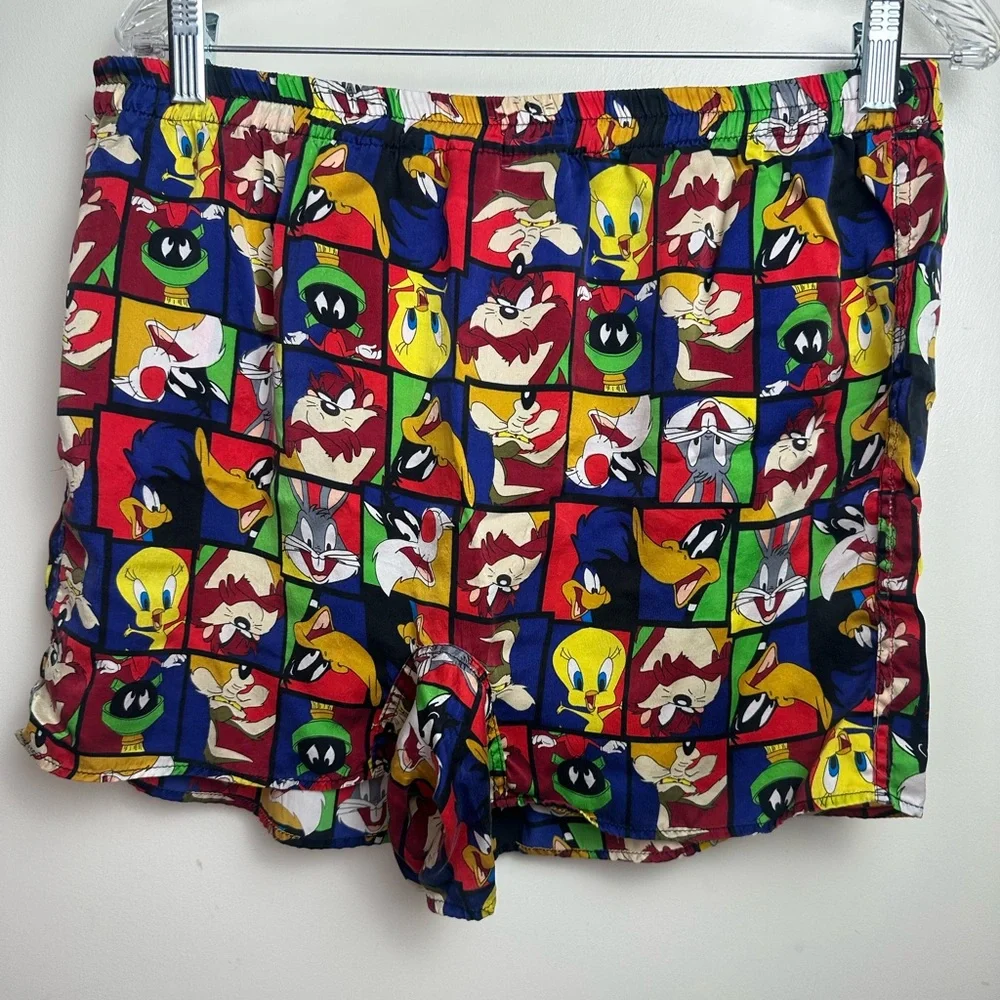 Looney Tunes‎ Mania Vintage 1996 100% Silk Lightweight Boxers Shorts *Flaw* L